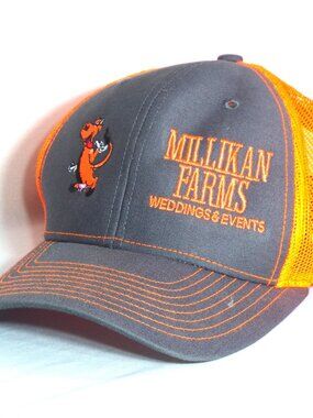 Millikan Farms Weddings & Events Baseball Hat Orange/Gray